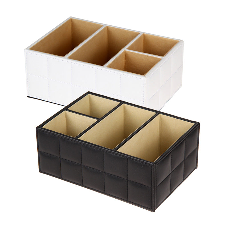 PU Leather Wood Storage